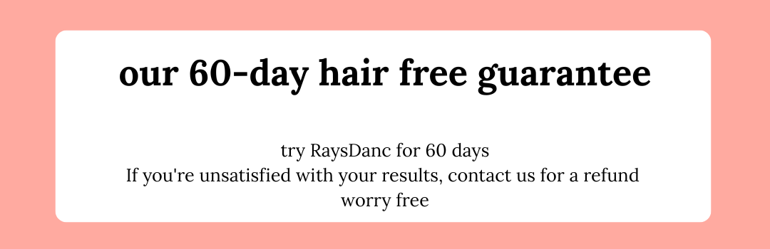 RaysDanc IPL laser hair removal return and exchange policy, RaysDanc IPL hair removal 60 day hair free guarantee.