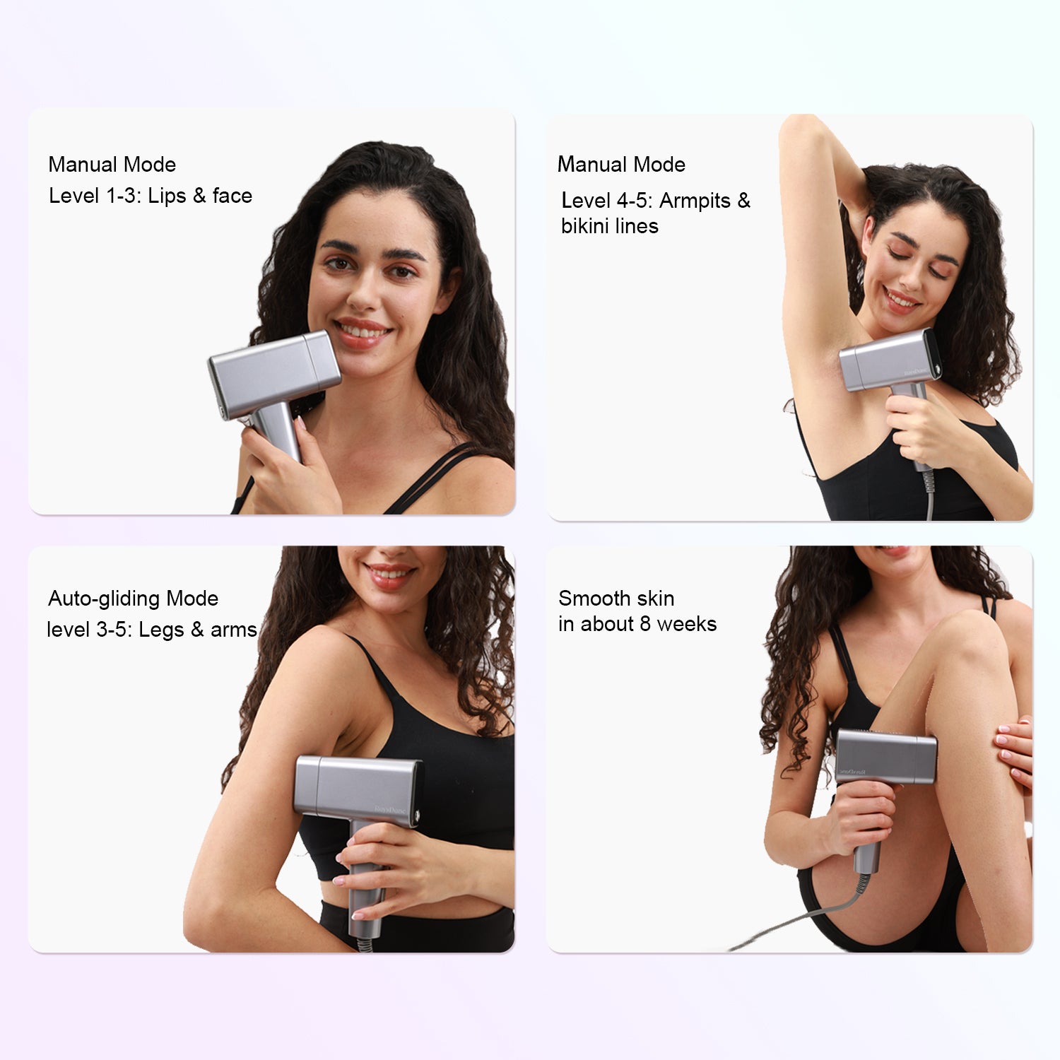 RaysDanc permanent hair removal device at home, at home ipl laser hair removal, RaysDanc home use ipl hair removal, ice-cooling ipl hair removal, detachable light head ipl laser hair removal double lifespan, RaysDanc ipl hair removal, IPL hair removal how to use