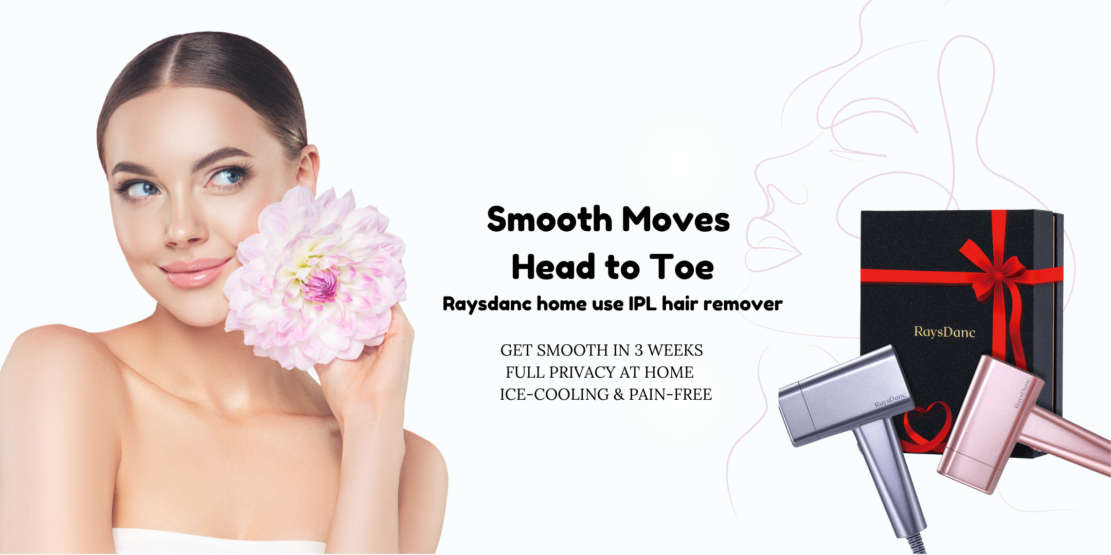 At home IPL laser hair remover RaysDanc ice cooling painless laser hair removal at home