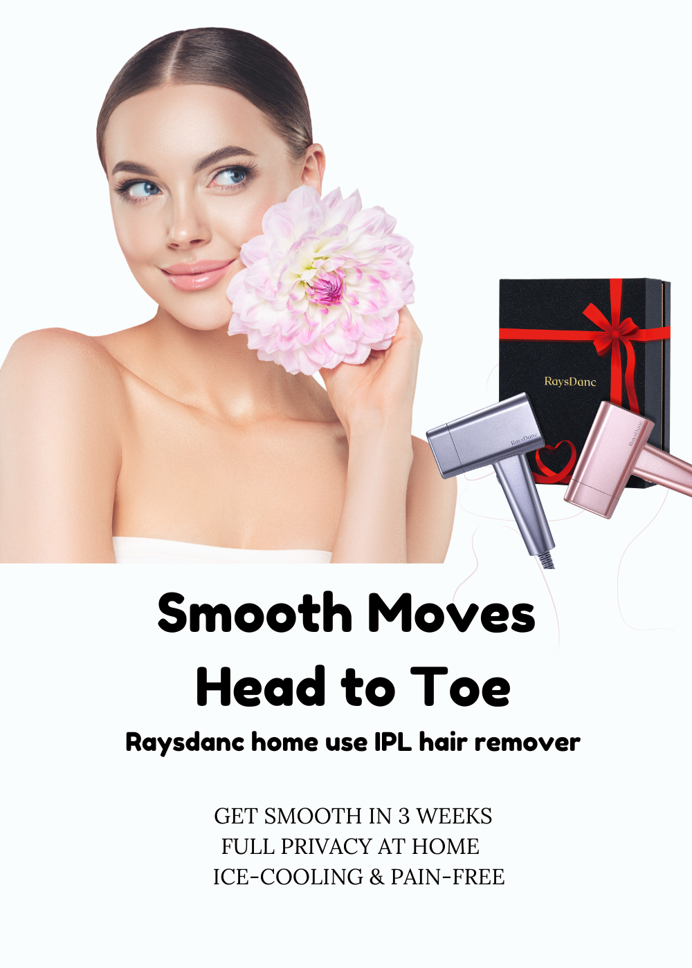 RaysDanc At home ipl laser hair removal ice cooling painless IPL device permanent hair removal banner RaysDanc