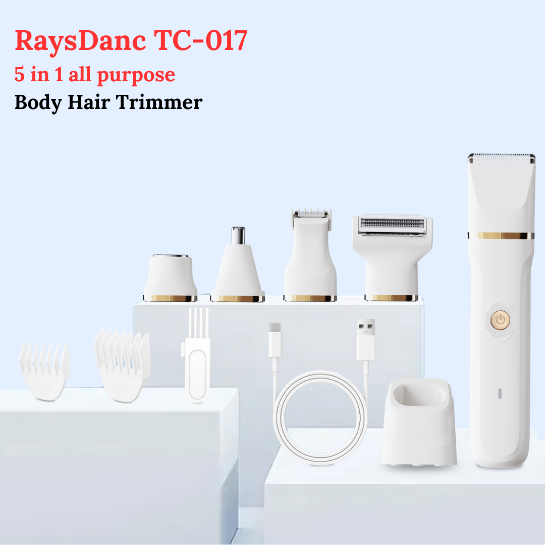 RaysDanc 5 in 1 eletric razor, eletric shaver, public hair trimmer for women, intimate hair shaver trimmer , women's electric razor shaver, ladies electric razor shaver, shaver for pubic area, razor trimmer bikini public hair, RyasDanc TC017