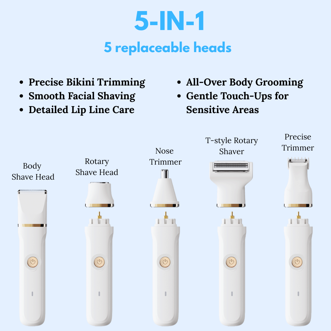 raysdanc women's electric razor bikini trimmer 5 replaceable heads